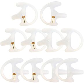 Lsgoodcare 5 Pairs Silicone Replacement Earplug Earmold Ear Buds (Left and Right) for Two-Way Radio Headset Air Acoustic Earpiece Headset Walkie Talkie Earpiece,Medium Size,Clear White Color