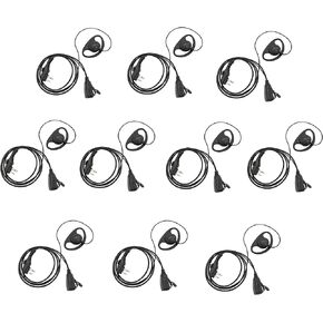 10-Pack BD502i Walkie Talkie Earpiece with Mic PTT D-Shape Radio Headset with Screw for Hytera BD502 BD552 BD552i PD502 PD502i PD562i PD402i PD482i RCA RDR2500 HYT TC-508 TC-580 TC-610 (10 Pcs