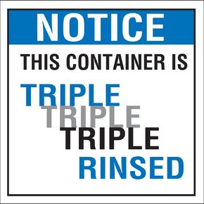 Labelmaster TR333 Triple Rinsed Label (Pack of 100)