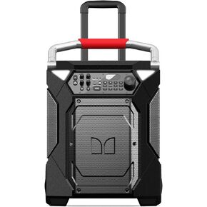 Monster Rockin’ Roller 360 Indoor/Outdoor Portable Bluetooth Speaker | Up to 240W of 360 Degree Sound & Up to 100 Hours of Playtime | Includes Microphone