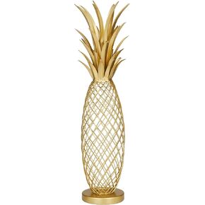 Deco 79 Metal Fruit Decorative Sculpture Pineapple Home Decor Statue, Accent Figurine 4" x 5" x 16", Gold