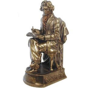 VERONESE Design 10 1/4 Inch Beethoven Statue Cold Cast Resin Antique Bronze Finish Sculpture Musician Statue
