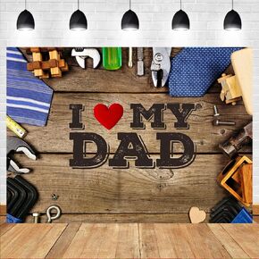 LTLYH 7x5ft Happy Father's Day Photography Backdrop Decorations I Love Dad Father's Day Party Decor Photoshoot Backdrop Father's Day Photo Banner Background 268