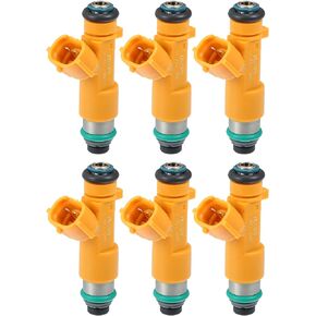 ACROPIX Car Fuel Injector Nozzle Replacement Fit for Infiniti G37 2008-2013 16600-EY00A - Pack of 6 Orange