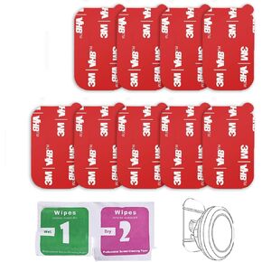9 Pack Very High Bond Rectangle 3M Sticky Adhesive Replacement Kit, for Magnetic Car Dashboard Phone Mount Base Sticker Parts Double Side 3M VHB Tape Adhesive Pads (Red)