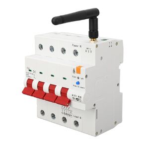 Smart Circuit Breaker 4P Leakage Protection Switch Remote Control Electricity Metering Switch with APP Remote Switch and Timing Function AC400V 50/60HZ 63A