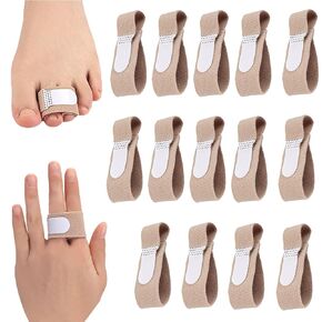 Finger Tape Toe Wrap 14pcs, Dual-Use Fabric Finger Splint Finger Brace for Fingers and Toes, Flexible Cuttable Bunion Corrector Hammer Toe Corrector for Women, Buddy Tape for Broken Toe and Finger