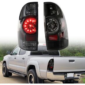 munirater Rear Tail Light Assembly Pair Black Housing Smoke Lens Replacement for 2005-2015 Tacoma 8156004150 8156004160