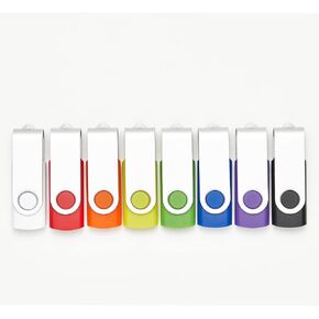 20 Pack 8GB USB Flash Drives in 5 Random Colors USB 2.0 Wholesale Lot Bulk Memory Sticks (20 Pack, 8GB)