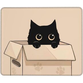 Colorful Clouds Mouse Pad with Stitched Edge, Non-Slip Rubber Base Square Cute Kawaii Mousepads for Computer Desk, 10.3×8.3 Inch
