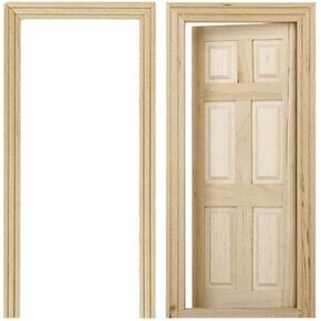 1:12 Scale 1/12 Mini Furniture minihouse Unpaint Wooden 6 Panel Doors with Frame Set DIY Scene Home Furniture Craft Accessoreis in Saudi Arabia