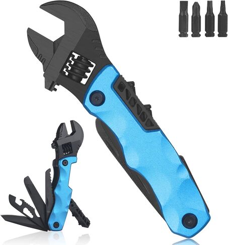 Multitool Wrench, Adjustable Wrench with Flathead Phillips Screwdriver, Nail File, Bottle Can Opener, Screwdriver reservoir, Multifunctional Purpose Stainless Steel Tool (grey) in Saudi Arabia