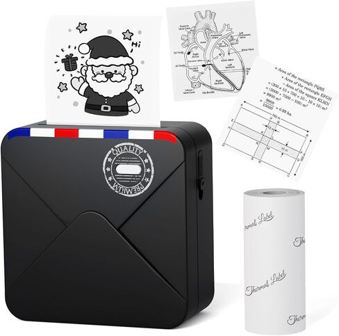 Print Pod Mini Printer, Inkless Sticker Printer with 1 Paper Roll, Small Thermal Sticker Maker Compatible with iOS&Android, Note Buddy Printer for Present, Journal, Scrapbook, Study, Memo in Saudi Arabia
