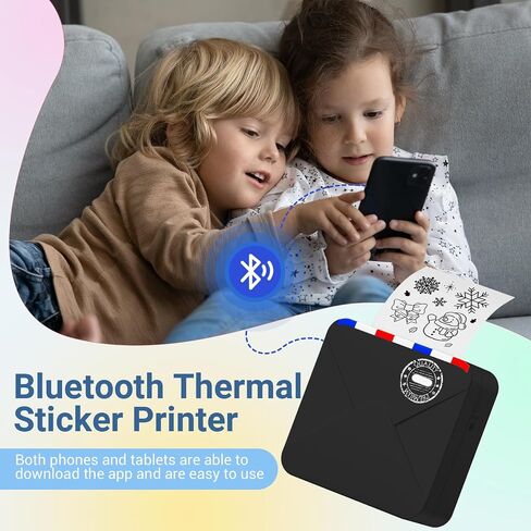 Print Pod Mini Printer, Inkless Sticker Printer with 1 Paper Roll, Small Thermal Sticker Maker Compatible with iOS&Android, Note Buddy Printer for Present, Journal, Scrapbook, Study, Memo in Saudi Arabia