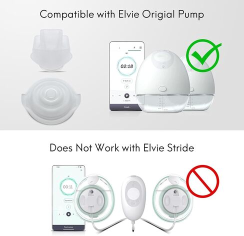 6 صمامات بديلة من منقار البط/صمام منقار البط و4 غشاء/حاجز من السيليكون متوافق مع مضخة الثدي Elvie القابلة للارتداء، والإكسسوارات المصنوعة بواسطة Durceler، وليست أجزاء مضخة Elvie الأصلية in Kuwait