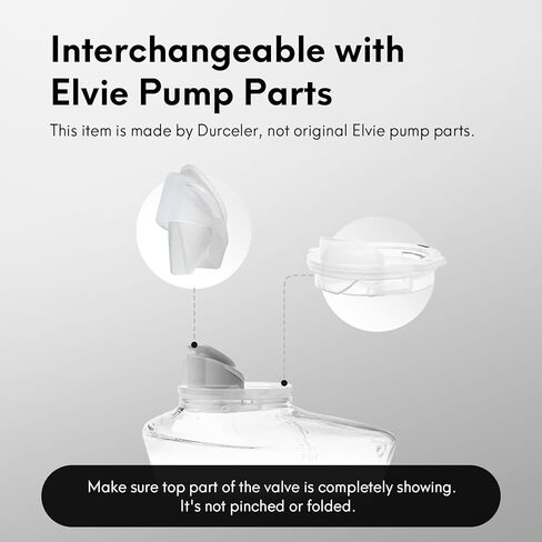 6 صمامات بديلة من منقار البط/صمام منقار البط و4 غشاء/حاجز من السيليكون متوافق مع مضخة الثدي Elvie القابلة للارتداء، والإكسسوارات المصنوعة بواسطة Durceler، وليست أجزاء مضخة Elvie الأصلية in Kuwait