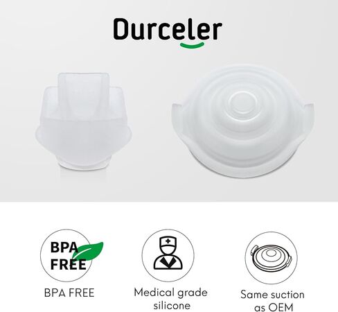 6 صمامات بديلة من منقار البط/صمام منقار البط و4 غشاء/حاجز من السيليكون متوافق مع مضخة الثدي Elvie القابلة للارتداء، والإكسسوارات المصنوعة بواسطة Durceler، وليست أجزاء مضخة Elvie الأصلية in Kuwait