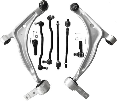 طقم تعليق أمامي 8 قطع، ذراع التحكم السفلي، وصلات كروية داخلية، قضيب ربط خارجي، مثبت، روابط شريط التأثير K620166، K90353، EV427، بديل لـ 2002-2006، ألتيما 2004-2008، ماكسيما، جميع الموديلات in Kuwait