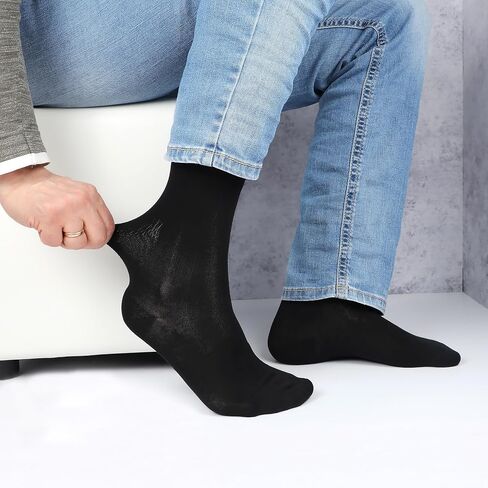 Mens Dress Socks 5 Pair Gift Box - Dress Socks for Men Patterned and Solid Crew Striped Socks Size 7-12 in Saudi Arabia