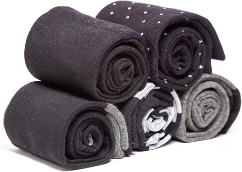 Mens Dress Socks 5 Pair Gift Box - Dress Socks for Men Patterned and Solid Crew Striped Socks Size 7-12 in Saudi Arabia