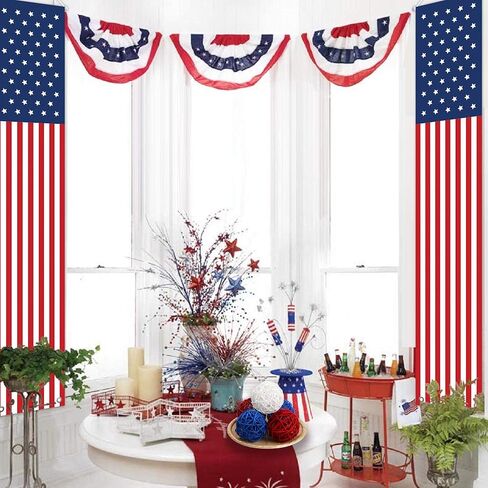 كرات الروطان المزخرفة من STMK، 18 قطعة أحمر وأبيض وأزرق، ديكور منزلي الرابع من يوليو، 2 بوصة، خوص، 4.39 أونصة in Kuwait