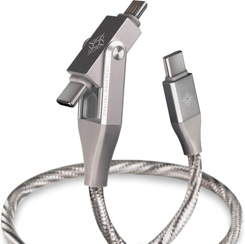 Chimera 3-in-1 MFi Certified USB to LIGHTNING & MICRO multi-cable, Fast Charging-Data Transfer Cord for Apple, iPhone, iPad, iMac, and USB accessories, No Additional Adapters Needed | 4ft (Silver) in Saudi Arabia