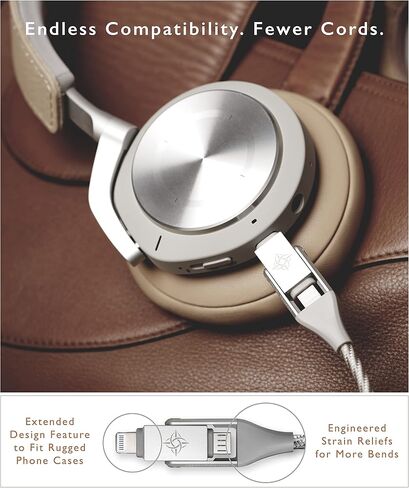 Chimera 3-in-1 MFi Certified USB to LIGHTNING & MICRO multi-cable, Fast Charging-Data Transfer Cord for Apple, iPhone, iPad, iMac, and USB accessories, No Additional Adapters Needed | 4ft (Silver) in Saudi Arabia