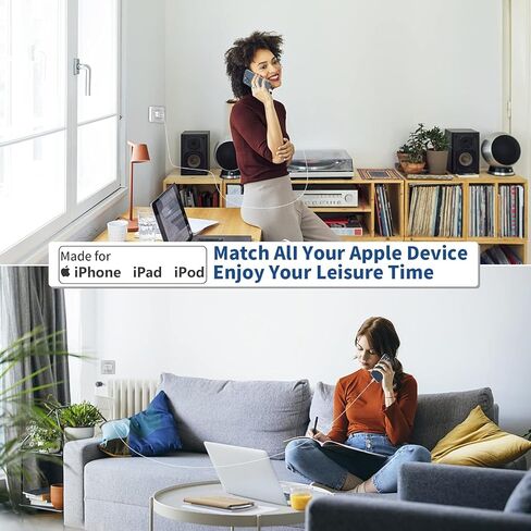 [معتمد من Apple MFi] شاحن iPhone شحن سريع، esbeecables 3 عبوات محول طاقة USB-C بقدرة 20 وات من النوع C + كابل 10FT من النوع C إلى Lightning لهاتف iPhone 14 13 12 11 Pro Max XS XR X SE iPad in Kuwait