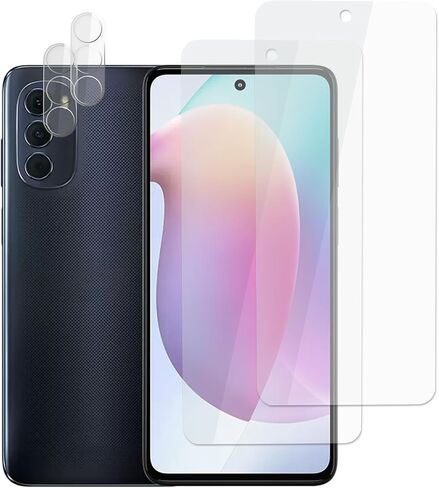 2+2 Pack Tempered Glass Screen and Camera Lens Protector, 2.5D 9H Hardness HD Scratch-Resistant Anti-Fingerprint Anti-Oil Waterproof, Protection Accessories Compatible for Motorola G 5G 2022 in Saudi Arabia