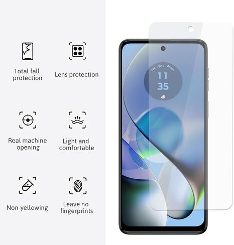 2+2 Pack Tempered Glass Screen and Camera Lens Protector, 2.5D 9H Hardness HD Scratch-Resistant Anti-Fingerprint Anti-Oil Waterproof, Protection Accessories Compatible for Motorola G 5G 2022 in Saudi Arabia
