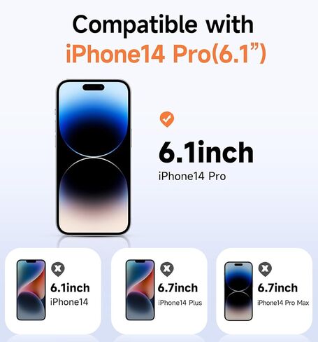 واقي شاشة من الزجاج المقوى MAGIC JOHN مكون من قطعتين لهاتف iPhone 14 Pro مقاس 6.1 بوصة، خالٍ من الفقاعات، متوافق مع الجزيرة الديناميكية، شفاف عالي الدقة، سهل التركيب، مضاد للخدش، صديق للحافظة in Kuwait