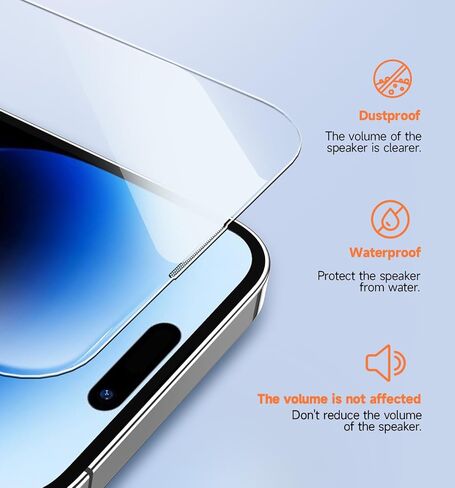 واقي شاشة من الزجاج المقوى MAGIC JOHN مكون من قطعتين لهاتف iPhone 14 Pro مقاس 6.1 بوصة، خالٍ من الفقاعات، متوافق مع الجزيرة الديناميكية، شفاف عالي الدقة، سهل التركيب، مضاد للخدش، صديق للحافظة in Kuwait