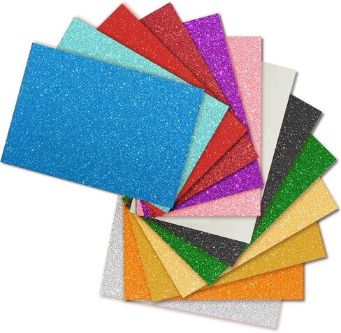 T390 Glitter Card stock Paper, 39 Pages, 13 Colors Glitter Paper for Crafts, Birthday and Wedding Party decorations, Gift Box packing and Other DIY Projects, 250GSM in Saudi Arabia