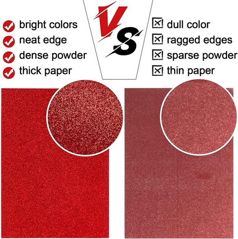 T390 Glitter Card stock Paper, 39 Pages, 13 Colors Glitter Paper for Crafts, Birthday and Wedding Party decorations, Gift Box packing and Other DIY Projects, 250GSM in Saudi Arabia