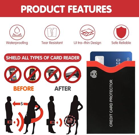 18Pcs Travel RFID Blocking Sleeves, Premium RFID Card Holder Smart Slim Profile Design Card fit in any Pocket or Purse Prevent Electronic Theft for Credit Debit Card Passport in Kuwait