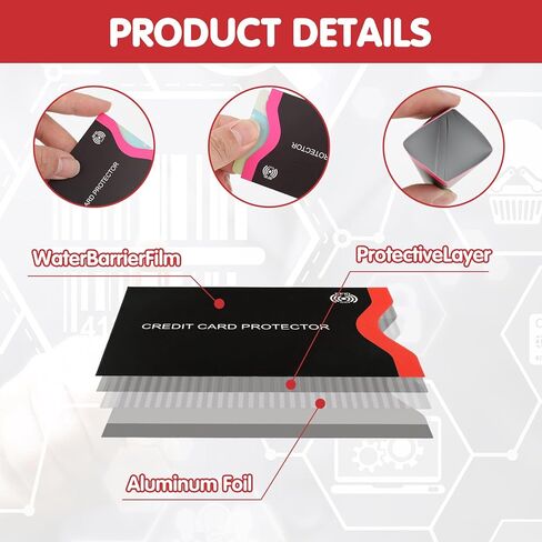 18Pcs Travel RFID Blocking Sleeves, Premium RFID Card Holder Smart Slim Profile Design Card fit in any Pocket or Purse Prevent Electronic Theft for Credit Debit Card Passport in Kuwait