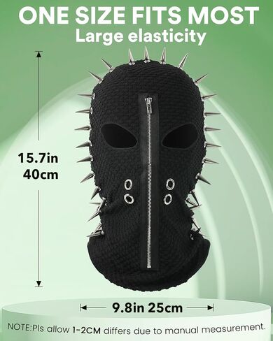 Distressed Balaclava 2 Hole Shiesty Mask Full Face Knitted Balaclava for Men Women-Punk Rock Accessories Fuzzy Ski Mask in Saudi Arabia