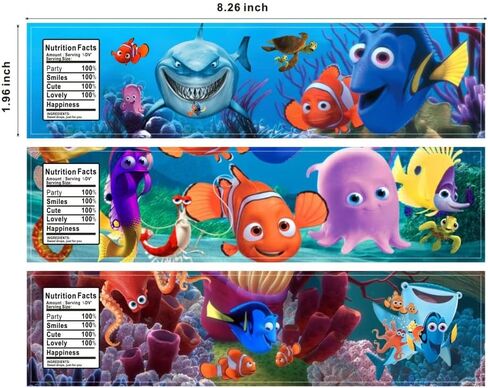 24PCS Finding Nemo Water Bottle Labels Stickers for Birthday Party Supplies, Finding Dory Party Favors for Kids Birthday Decorations in Kuwait