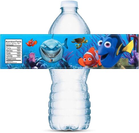 24PCS Finding Nemo Water Bottle Labels Stickers for Birthday Party Supplies, Finding Dory Party Favors for Kids Birthday Decorations in Kuwait