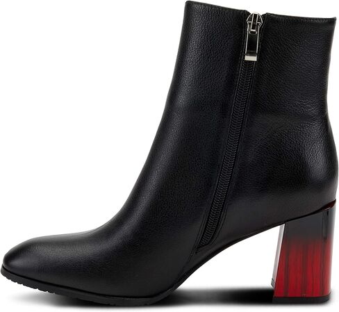 Azura Spring Step Fabulosa V Collar Ankle Boots for Women - Premium Leather Women's Chelsea Boots with Side Zippers in Kuwait