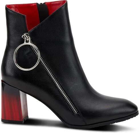 Azura Spring Step Fabulosa V Collar Ankle Boots for Women - Premium Leather Women's Chelsea Boots with Side Zippers in Kuwait