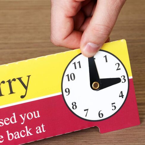 SmartSign “Sorry - I Missed You, I'll Be Back at (with manually Adjustable PVC Vinyl Clock Hands) / Welcome - How May I Help You" Two Sided Be Back Clock Sign | 3.33" x 7.75" Plastic in Saudi Arabia