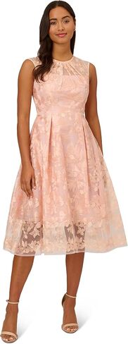 Adrianna Papell Women's Embroidered Midi Fit and Flare in Saudi Arabia