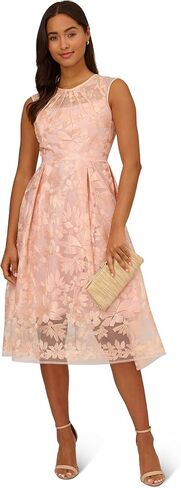 Adrianna Papell Women's Embroidered Midi Fit and Flare in Saudi Arabia