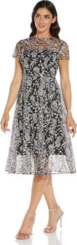 Adrianna Papell Women's Embroidered Midi Fit and Flare in Saudi Arabia