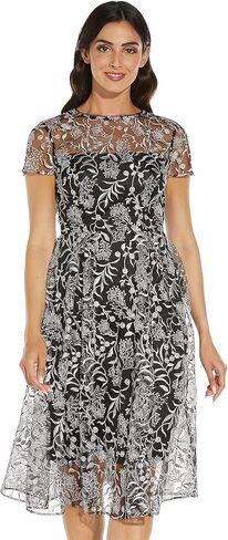 Adrianna Papell Women's Embroidered Midi Fit and Flare in Saudi Arabia