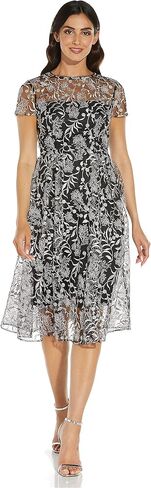 Adrianna Papell Women's Embroidered Midi Fit and Flare in Saudi Arabia