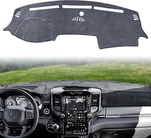 غطاء داش لسيارة دودج رام 1500 2500 3500 غطاء لوحة القيادة حصيرة مخصصة تناسب 2019-2023 دودج رام داش حصيرة حامي، رمادي in Kuwait