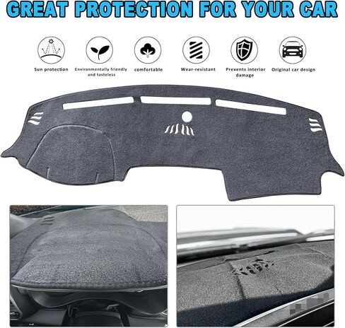 غطاء داش لسيارة دودج رام 1500 2500 3500 غطاء لوحة القيادة حصيرة مخصصة تناسب 2019-2023 دودج رام داش حصيرة حامي، رمادي in Kuwait