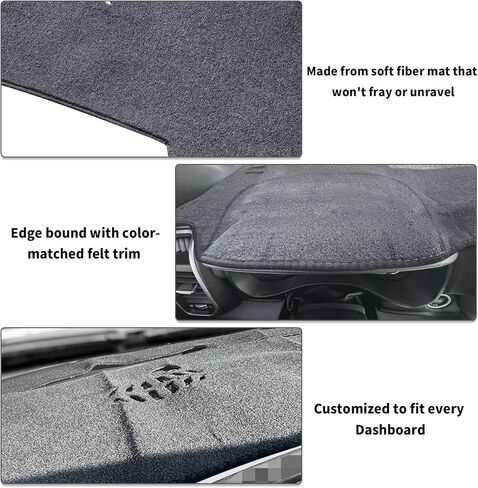 غطاء داش لسيارة دودج رام 1500 2500 3500 غطاء لوحة القيادة حصيرة مخصصة تناسب 2019-2023 دودج رام داش حصيرة حامي، رمادي in Kuwait